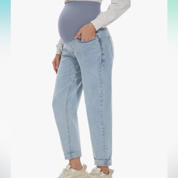 savi parker Denim - Maturnity Light Blue Straight Leg Jeans